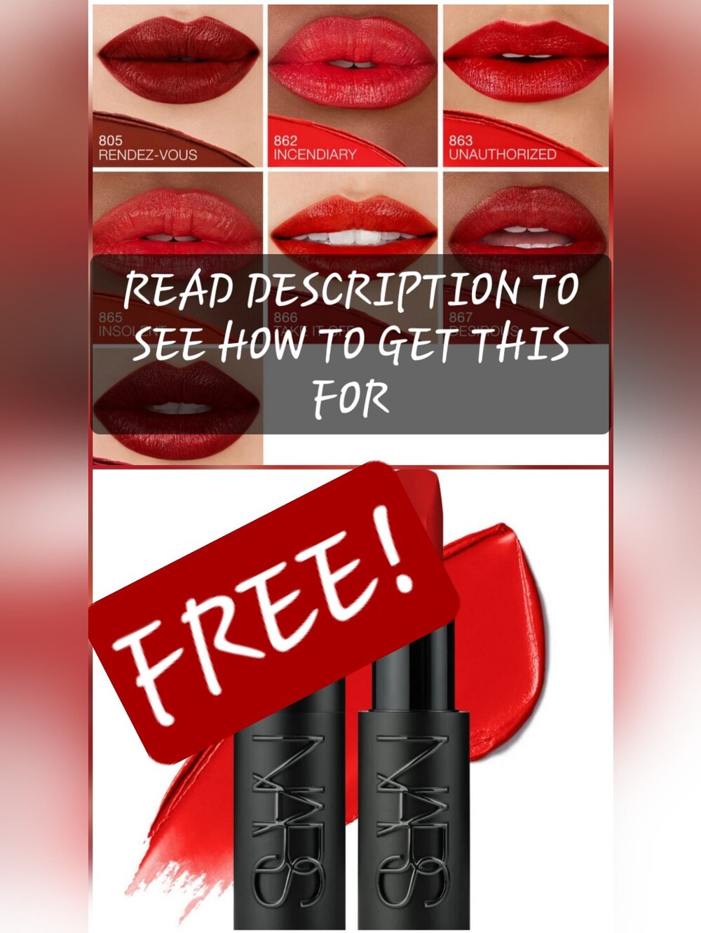 NARS Explicit Lipstick In Shade Unauthorized-Read To See How To Get FREE